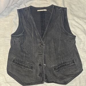 Abercrombie & Fitch Black Denim Vest